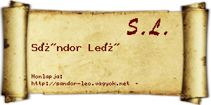 Sándor Leó névjegykártya