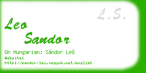 leo sandor business card